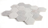 3" Beehive City Grey Polished Hexagon Marble Mosaic Tile