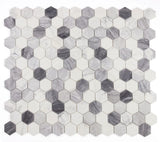 3" Beehive Dusk Honed Hexagon Marble Mosaic Tile