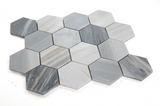 3" Beehive Italian Blue Honed Hexagon Marble Mosaic Tile-Marble Mosaic-American Tile Depot