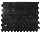 3" Beehive Marquina Honed Hexagon Marble Mosaic Tile