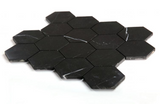 3" Beehive Marquina Honed Hexagon Marble Mosaic Tile