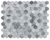 3" Beehive Mix Grey Honed Hexagon Marble Mosaic Tile