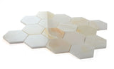 3" Beehive Onyx White Polished Hexagon Marble Mosaic Tile