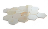 3" Beehive Onyx White Polished Hexagon Marble Mosaic Tile