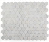 3" Beehive Snow White Honed Hexagon Marble Mosaic Tile