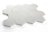 3" Beehive Snow White Honed Hexagon Marble Mosaic Tile