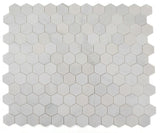 3" Beehive Snow White Polished Hexagon Marble Mosaic Tile