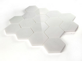 3" Beehive Snow White Polished Hexagon Marble Mosaic Tile-Marble Mosaic-American Tile Depot