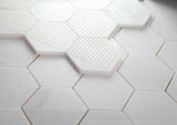 3" Beehive Snow White Polished Hexagon Marble Mosaic Tile