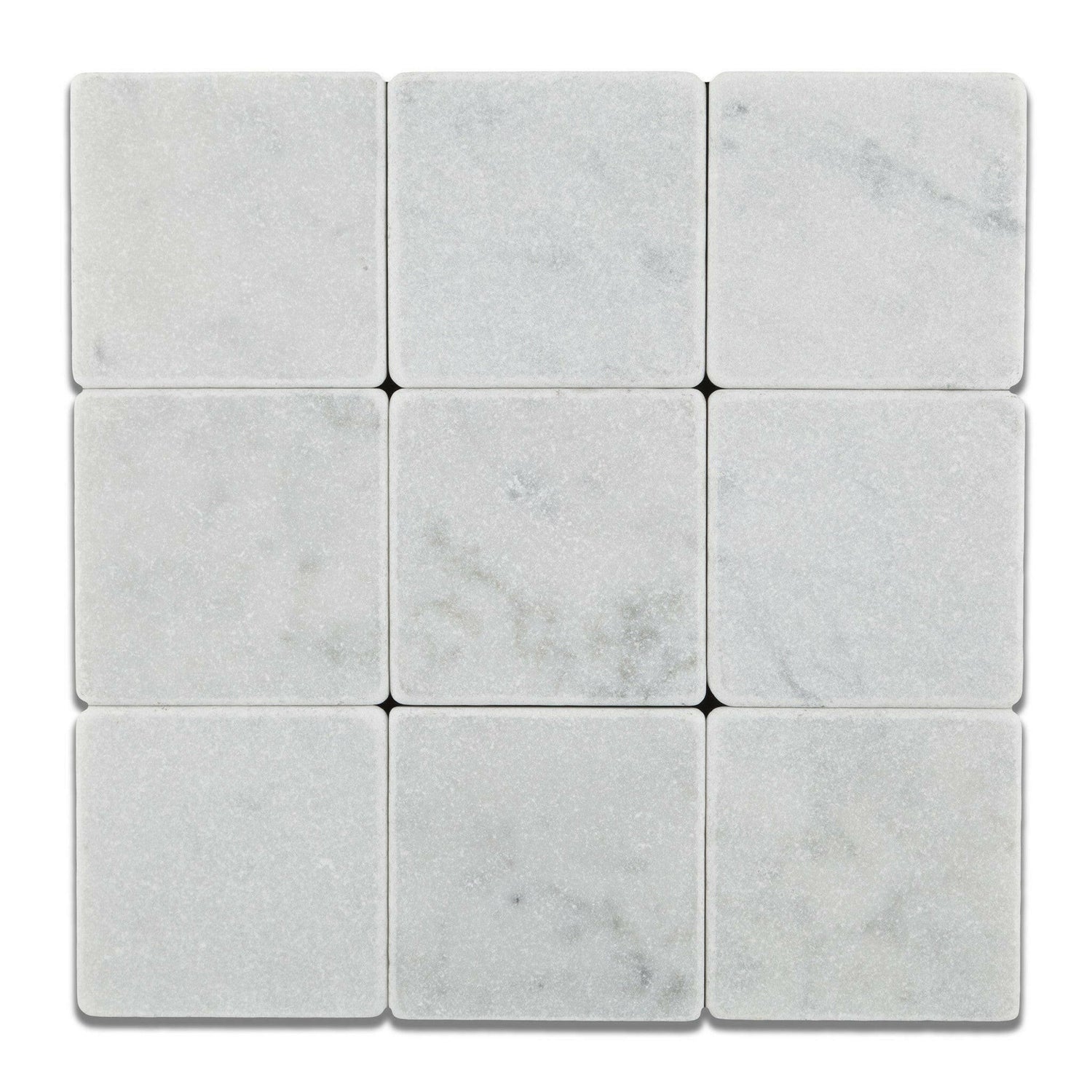 4 X 4 Carrara White Marble Tumbled Field Tile-Marble Tile-American Tile Depot