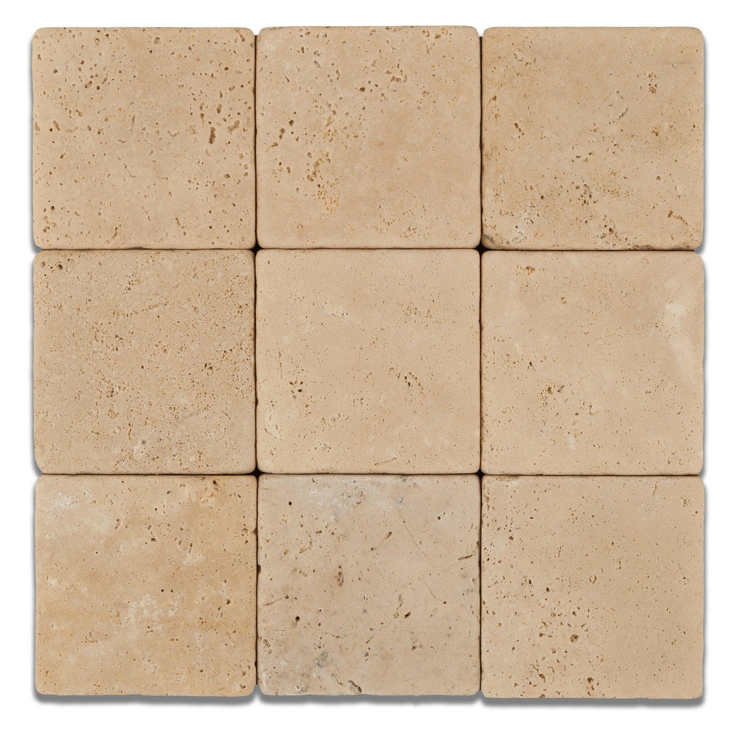 4 X 4 Ivory Travertine Tumbled Field Tile-Travertine Tile-American Tile Depot