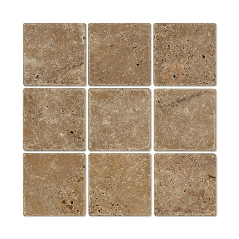 4 X 4 Noce Travertine Filled & Honed Field Tile-Travertine Tile-American Tile Depot