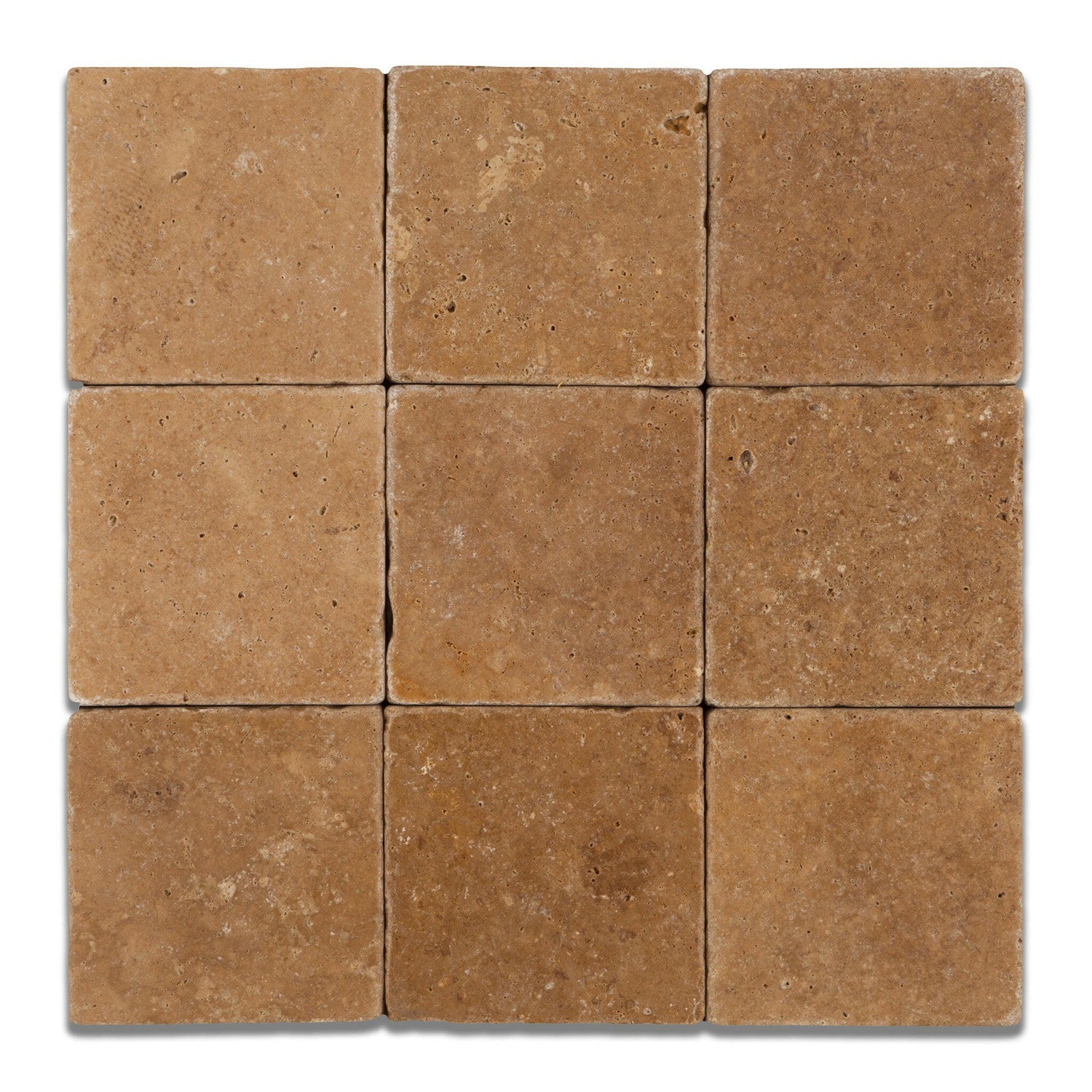 4 X 4 Noce Travertine Tumbled Field Tile-Travertine Tile-American Tile Depot