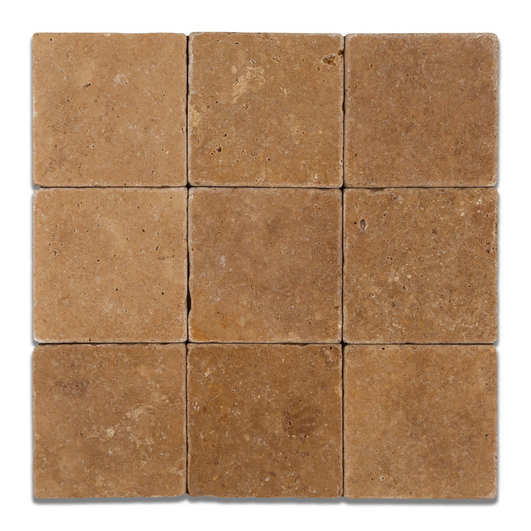 4 X 4 Noce Travertine Tumbled Field Tile-Travertine Tile-American Tile Depot