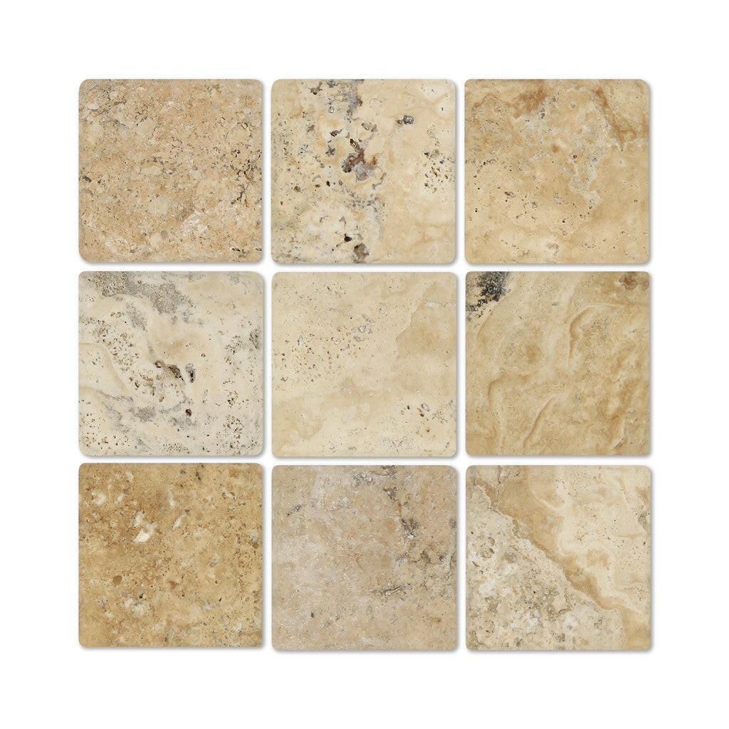 4 X 4 Philadelphia Travertine Tumbled Field Tile-Travertine Tile-American Tile Depot