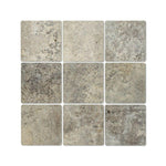 4 X 4 Silver Travertine Tumbled Field Tile-Travertine Tile-American Tile Depot