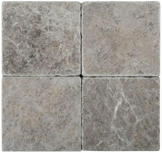 4 X 4 Tundra Gray (Atlantic Gray) Marble Tumbled Tile-Marble Tile-American Tile Depot