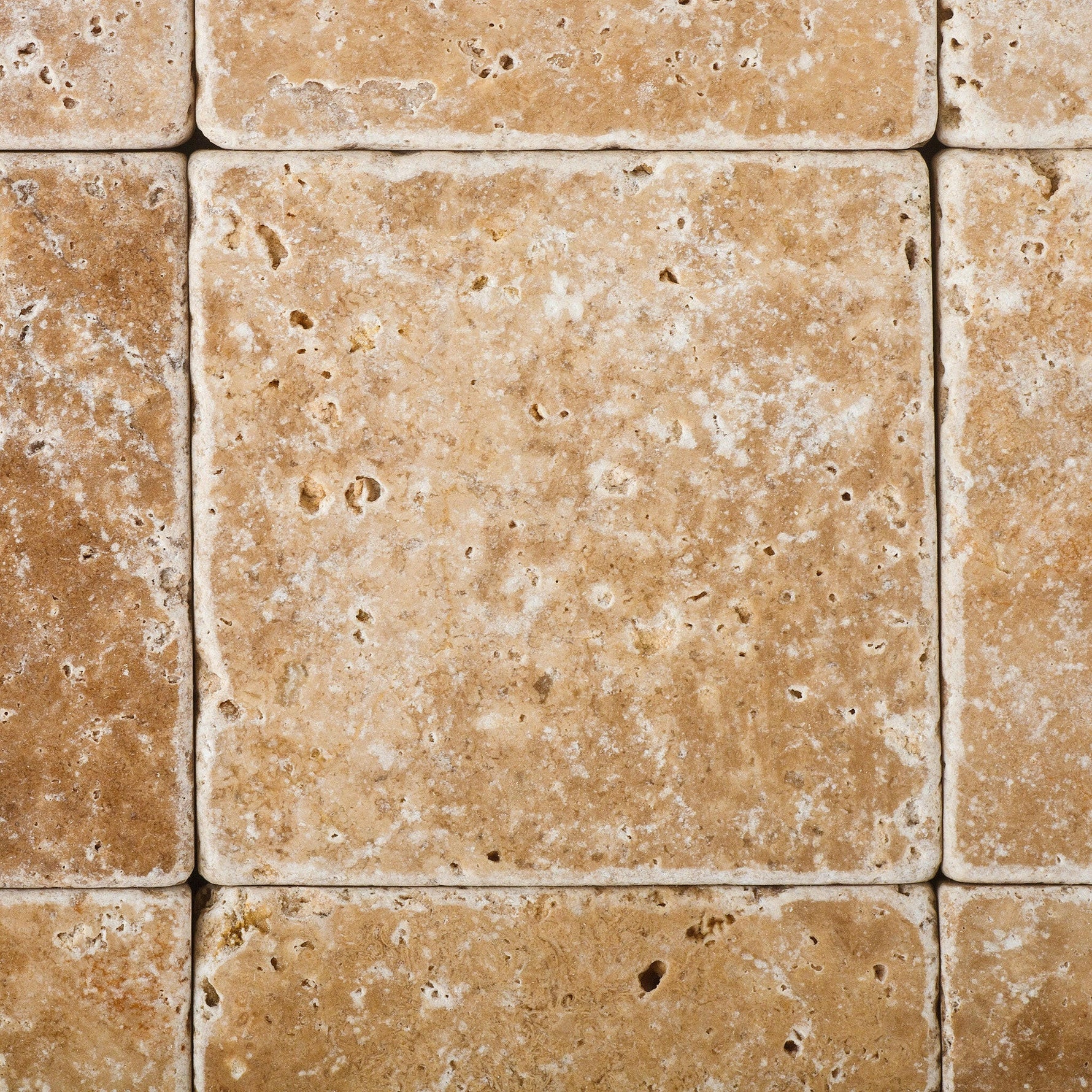 4 X 4 Walnut Travertine Tumbled Field Tile-Travertine Tile-American Tile Depot