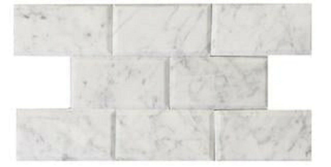 4 x 12 Carrara White Marble Honed & Deep-Beveled Field Tile-Marble Tile-American Tile Depot