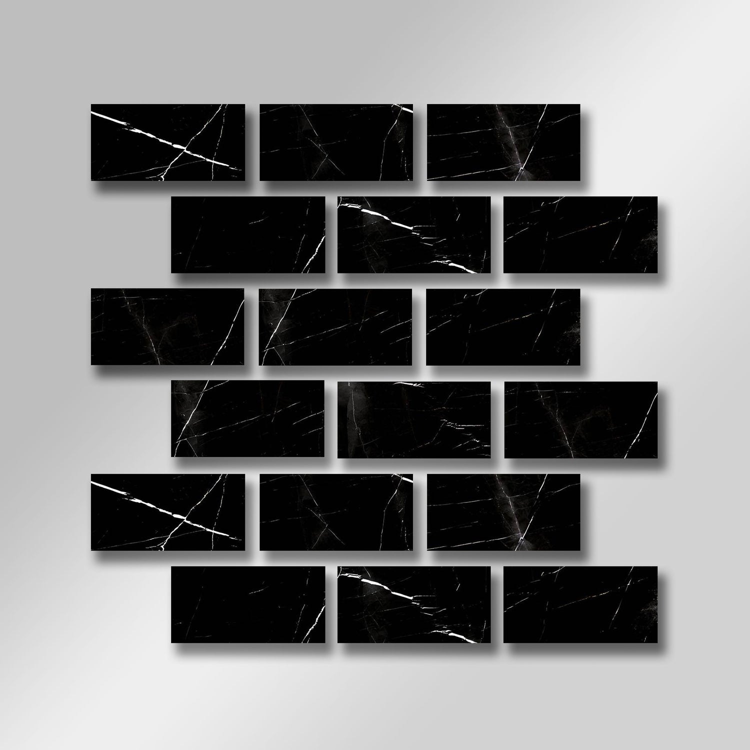 4 X 8 Black Marquina Marble Honed Tile