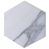 Calacatta Gold Marble Honed 6" Hexagon Tile