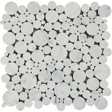 Carrara White Marble Honed Bubbles Mosaic Tile