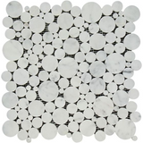 Carrara White Marble Honed Bubbles Mosaic Tile