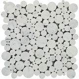 Carrara White Marble Honed Bubbles Mosaic Tile