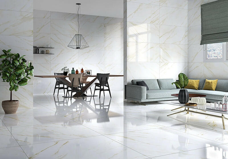 24 X 24 Statuario Nice Polished Marble Look Porcelain Tile-Porcelain Tile Large Formate-American Tile Depot