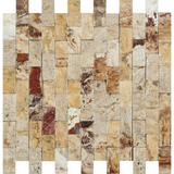 1 X 2 Valencia Travertine Split-Faced Brick Mosaic Tile