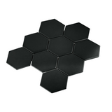 Gio Black Matte 4" Hexagon Porcelain Mosaic Tile