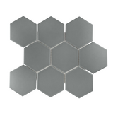 Gio Gray Matte 4" Hexagon Porcelain Mosaic Tile