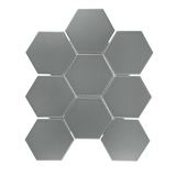 Gio Gray Matte 4" Hexagon Porcelain Mosaic Tile