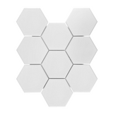 Gio White Matte 4" Hexagon Porcelain Mosaic Tile