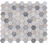 4" Beehive Blue Large Polished Hexagon Marble Mosaic Tile