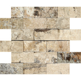 2 X 4 Philadelphia Travertine  Split-Faced Brick Mosaic Tile