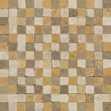 1 X 1 Mixed Travertine Split-Faced Mosaic Tile