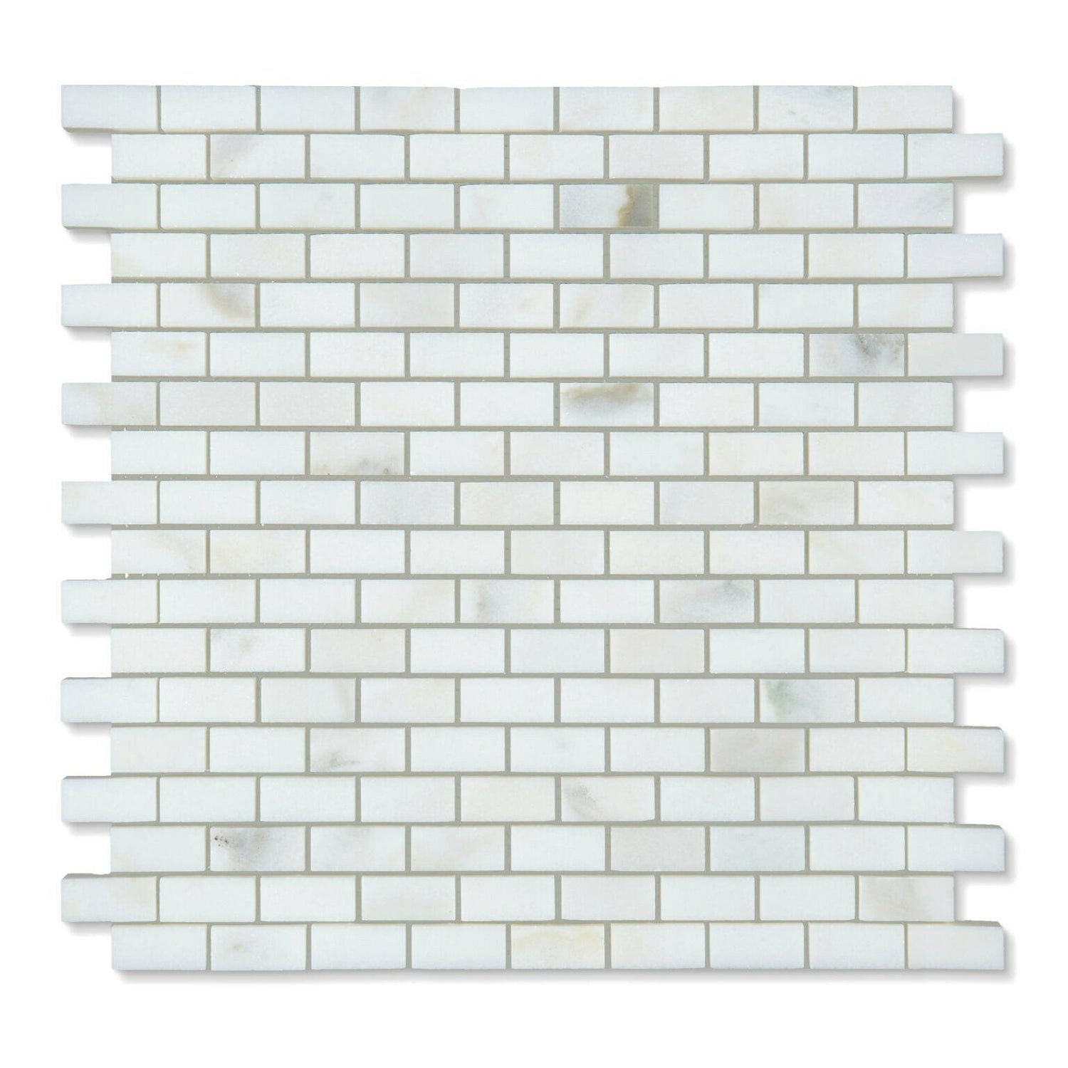 5/8 X 1 1/4 Calacatta Oliva Marble Polished Mini-Brick Mosaic Tile-Marble Mosaic-American Tile Depot