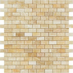 5/8 X 1 1/4 Honey Onyx Polished Baby Brick Mosaic Tile-Onyx Mosaic-American Tile Depot