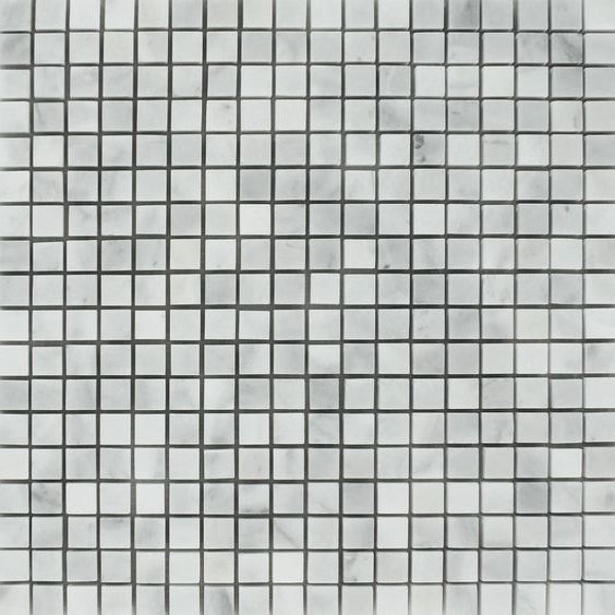 5/8 X 5/8 Bianco Venatino (Bianco Mare) Marble Honed Mosaic Tile-Marble Mosaic-American Tile Depot