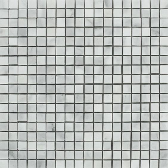 5/8 X 5/8 Bianco Venatino (Bianco Mare) Marble Honed Mosaic Tile-Marble Mosaic-American Tile Depot