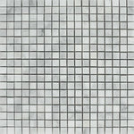 5/8 X 5/8 Bianco Venatino (Bianco Mare) Marble Honed Mosaic Tile-Marble Mosaic-American Tile Depot