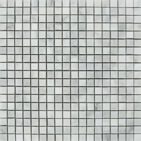 5/8 X 5/8 Bianco Venatino (Bianco Mare) Marble Polished Mosaic Tile-Marble Mosaic-American Tile Depot