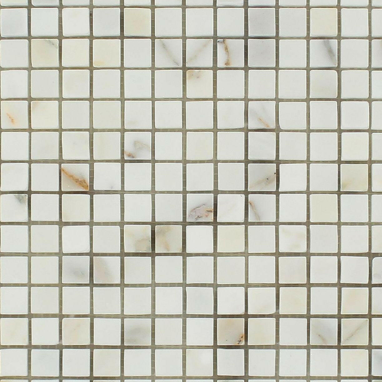 5/8 X 5/8 Calacatta Gold Marble Honed Mosaic Tile-Marble Mosaic-American Tile Depot