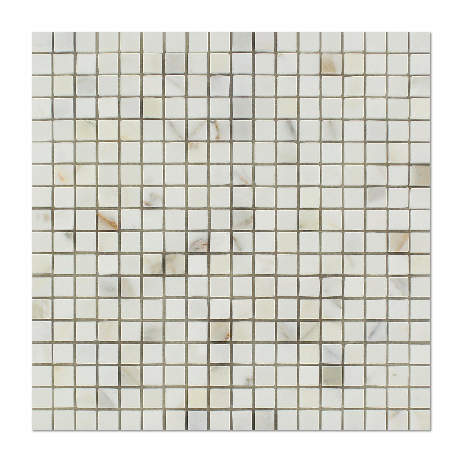 5/8 X 5/8 Calacatta Gold Marble Polished Mosaic Tile-Marble Mosaic-American Tile Depot