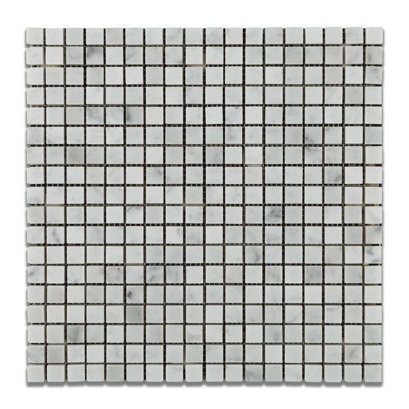 5/8 X 5/8 Carrara White Marble Honed Mosaic Tile-Marble Mosaic-American Tile Depot