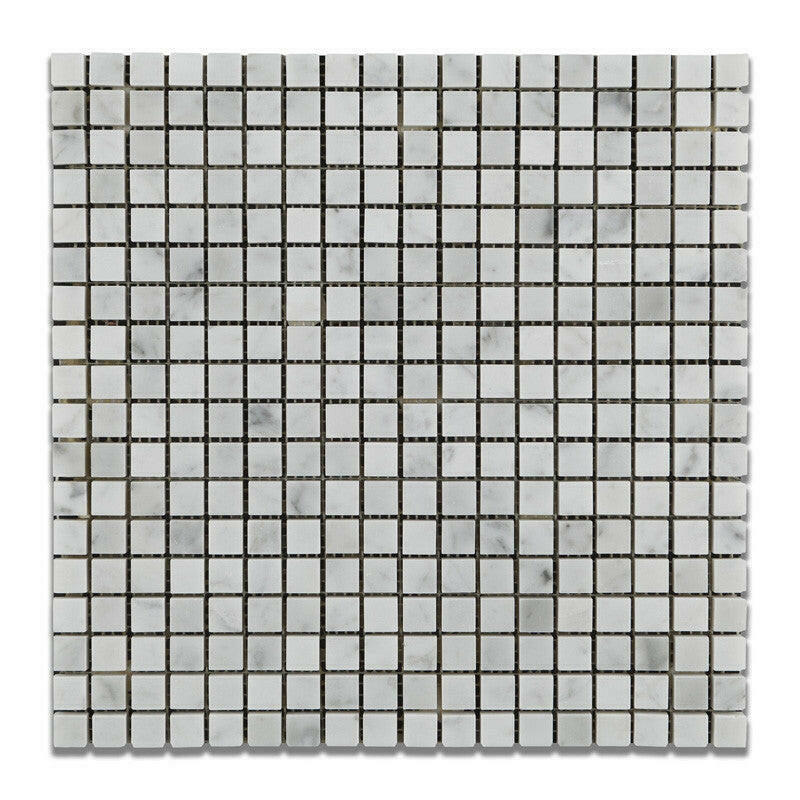 5/8 X 5/8 Carrara White Marble Honed Mosaic Tile-Marble Mosaic-American Tile Depot