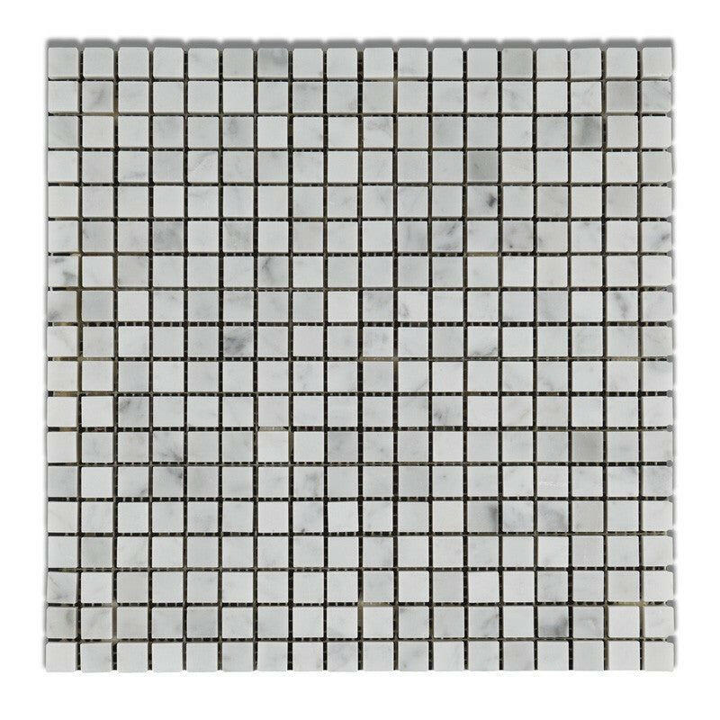 5/8 X 5/8 Carrara White Marble Polished Mosaic Tile-Marble Mosaic-American Tile Depot