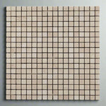 5/8 X 5/8 Crema Marfil Marble Tumbled Mosaic Tile-Marble Mosaic-American Tile Depot