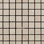 5/8 X 5/8 Crema Marfil Marble Tumbled Mosaic Tile-Marble Mosaic-American Tile Depot